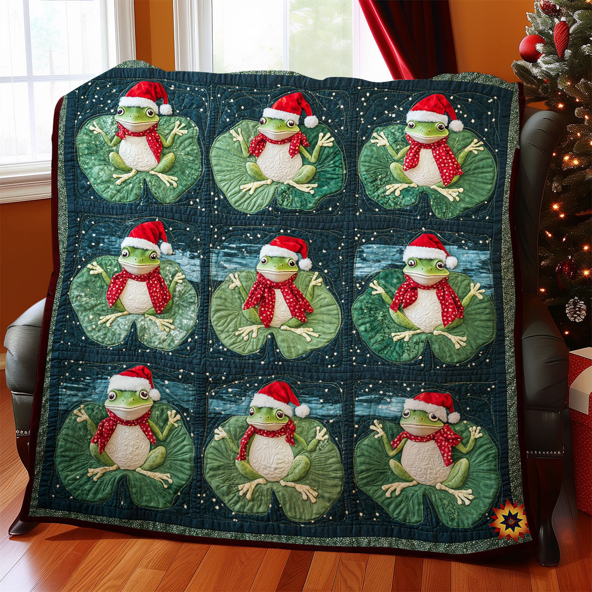 Santa Frog WY2311016CL Quilt