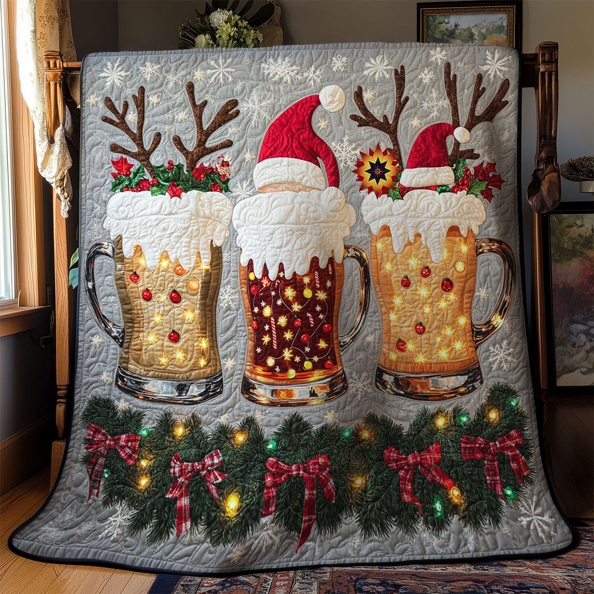 Festive Beer Mugs WN0512048CL Quilt