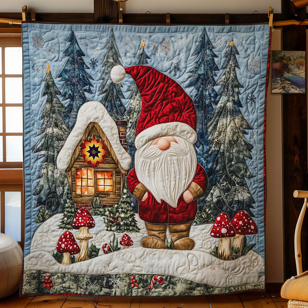 Christmas Forest Gnome WN0512057CL Quilt