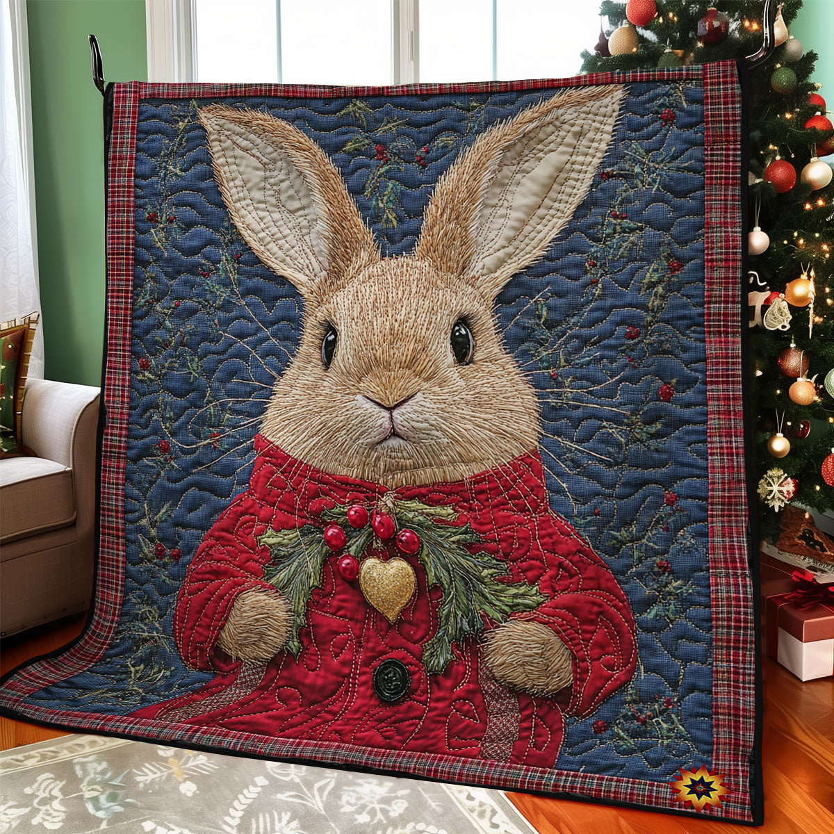 Christmas Rabbit WY1911047CL Quilt