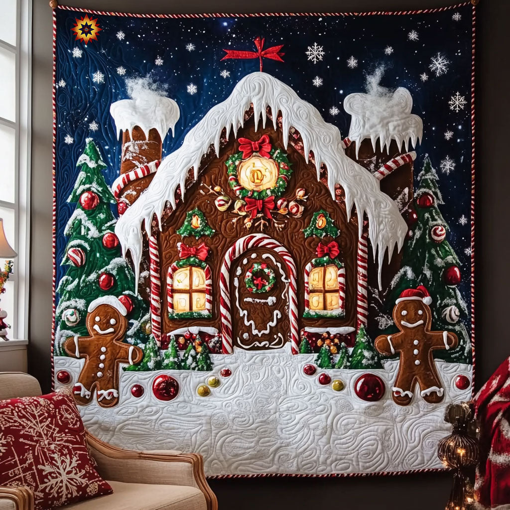 Christmas Gingerbread House WJ0212004CL Quilt