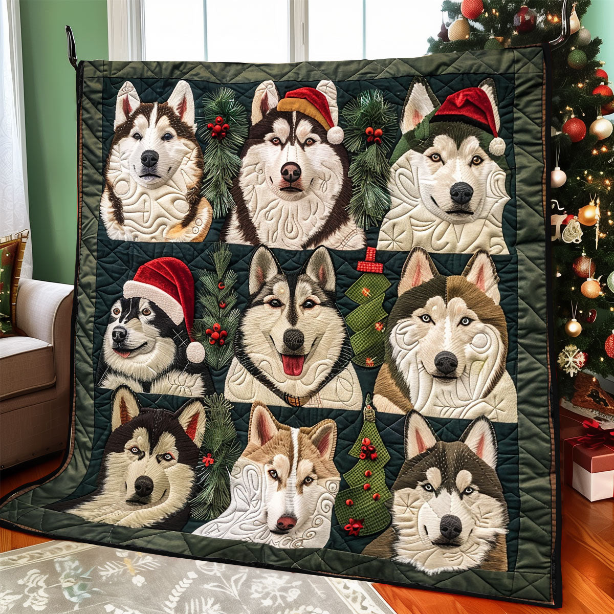 Merry Huskymas XR1308039CL Quilt