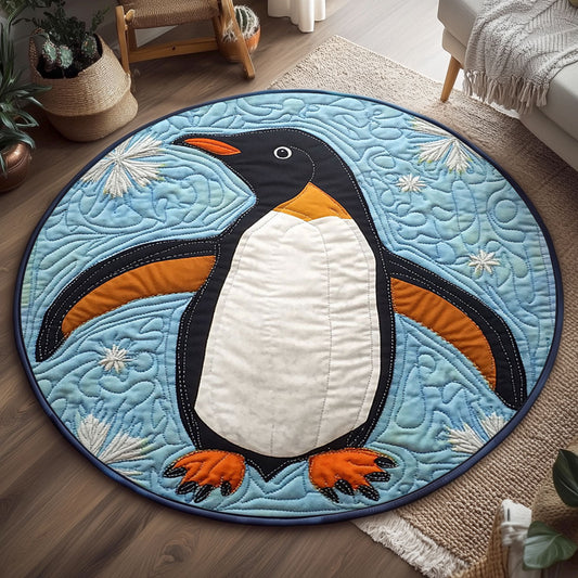 Penguin Peek WJ2407048CL Quilted Round Mat