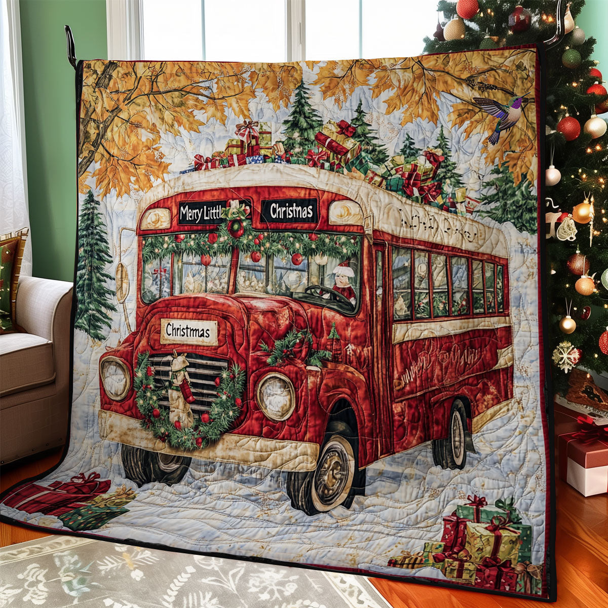 Christmas Bus WY2111046CL Quilt