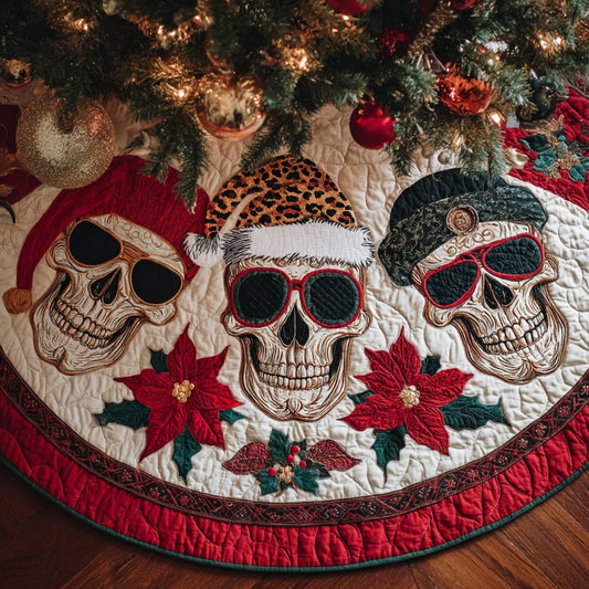 Skull In Christmas XR1010002CL Quilted Christmas Tree Skirt