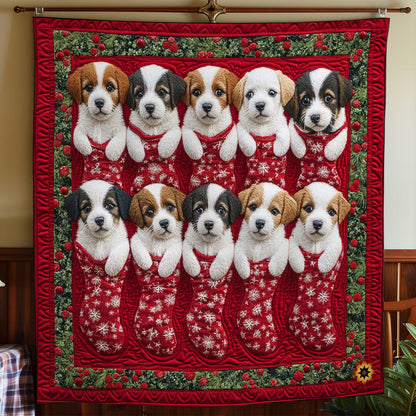 Christmas Sock Puppy WY2811023CL Quilt