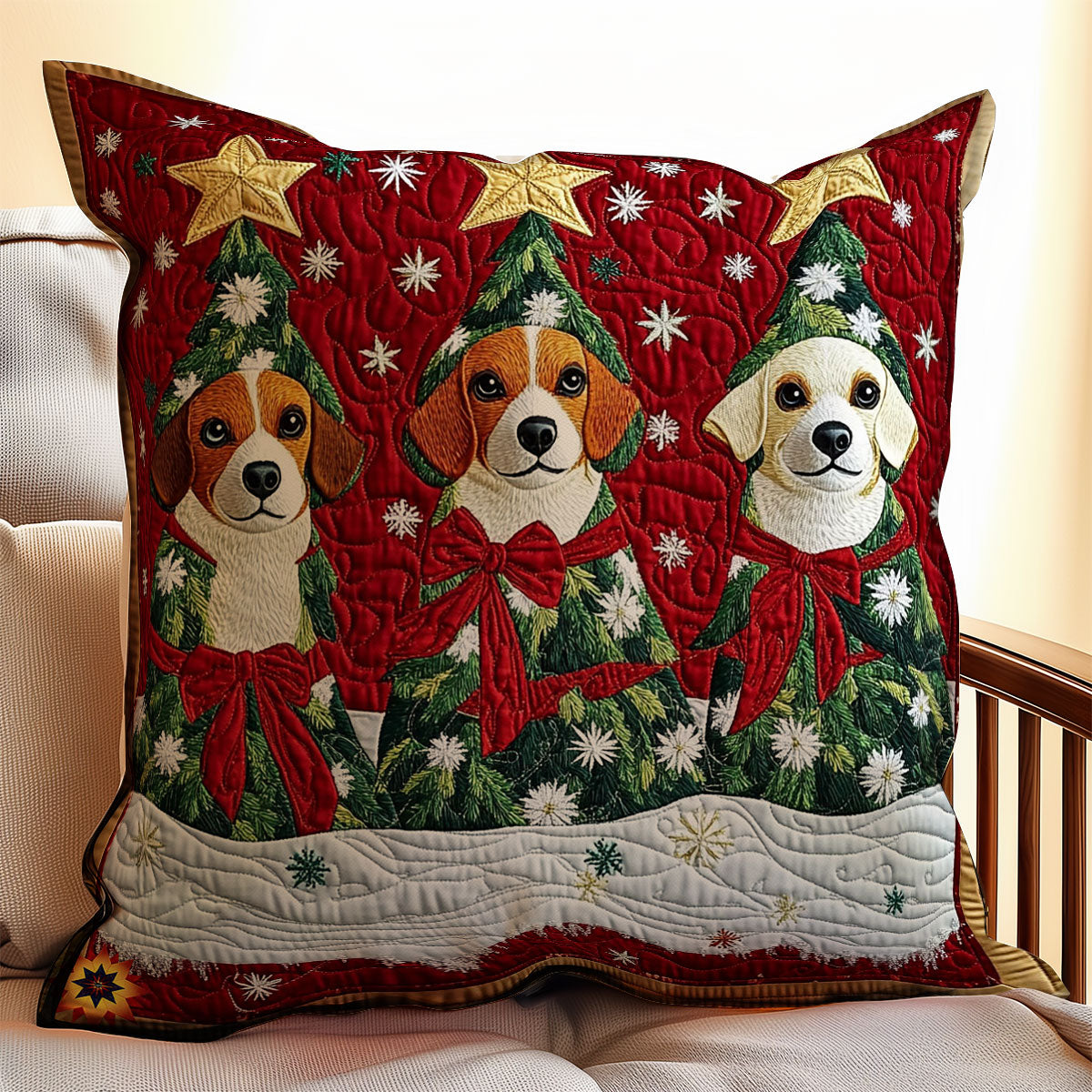 Dog Christmas Tree WY2911054CL Quilt Pillow Case