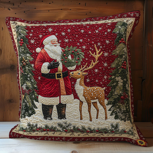 Santa And Reindeer WY1612117CL Quilt Pillow Case