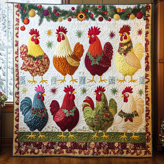 Chicken Christmas WG0912007CL Quilt