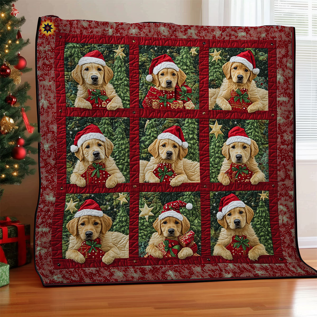 Santa Golden WY2611024CL Quilt