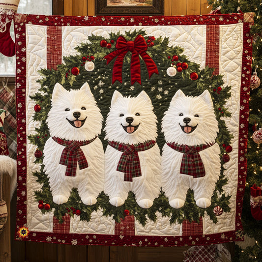Christmas Samoyed WJ0412016CL Quilt