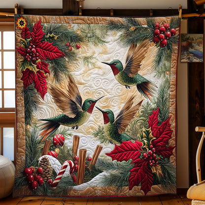 Christmas Hummingbird Family WY0612039CL Quilt