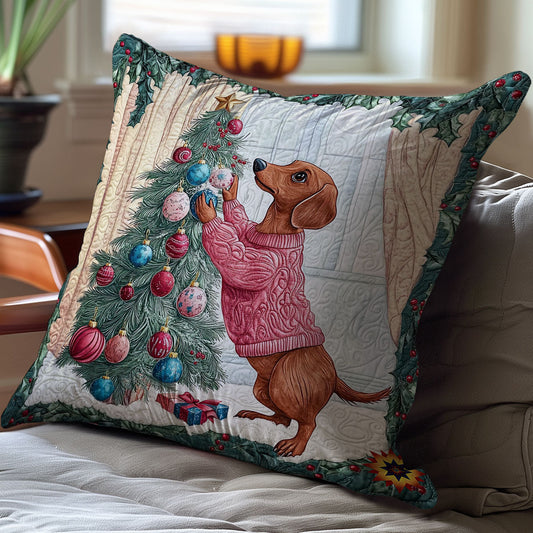 Christmas Dachshund WY1612134CL Quilt Pillow Case