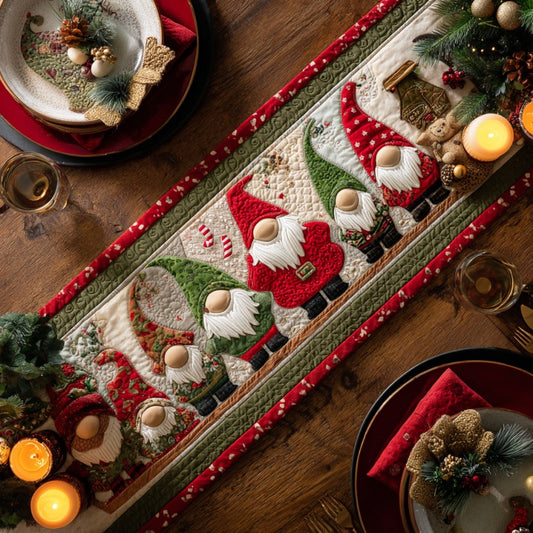 Gnome Loves Christmas XR0910044CL Quilted Table Runner