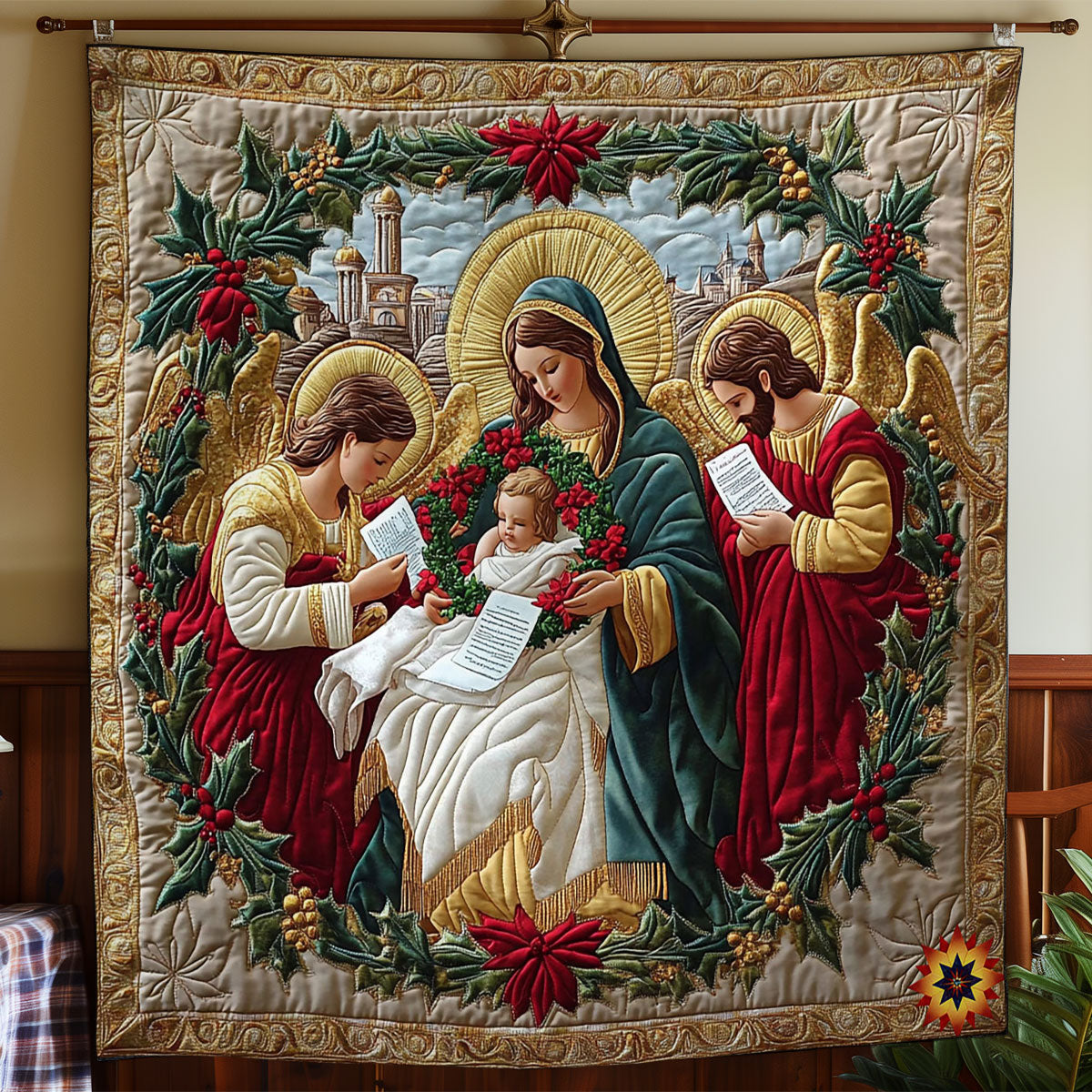 Christmas Holy Family WY0612032CL Quilt