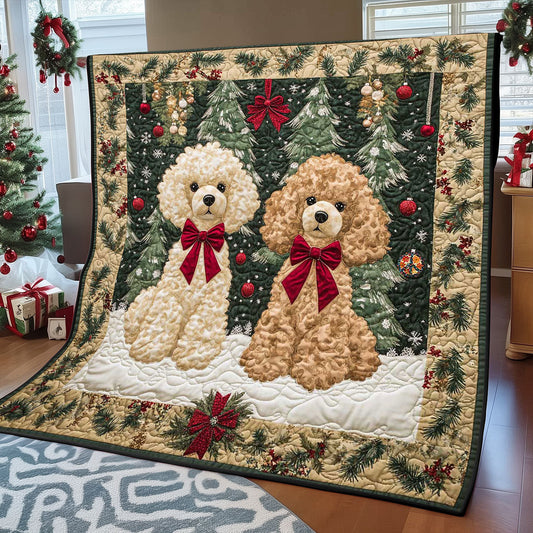 Christmas Poodle Buddies WP1811013CL Quilt