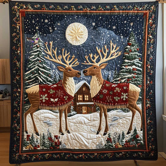Couple Reindeer Christmas WP1511014CL Quilt