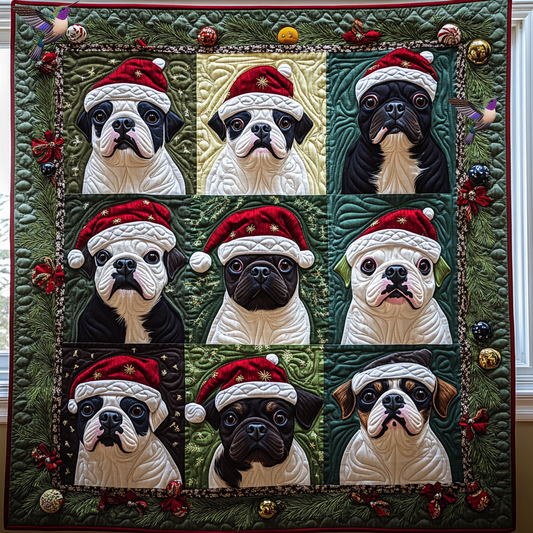 Boston Terrier Christmas XR0412001CL Quilt
