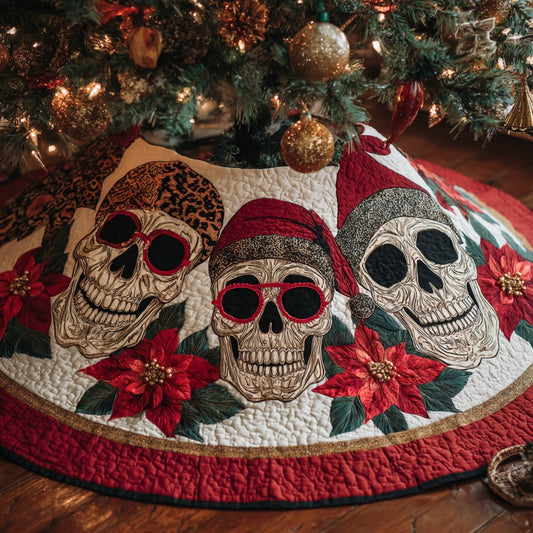 Christmas Skull XR1010003CL Quilted Christmas Tree Skirt