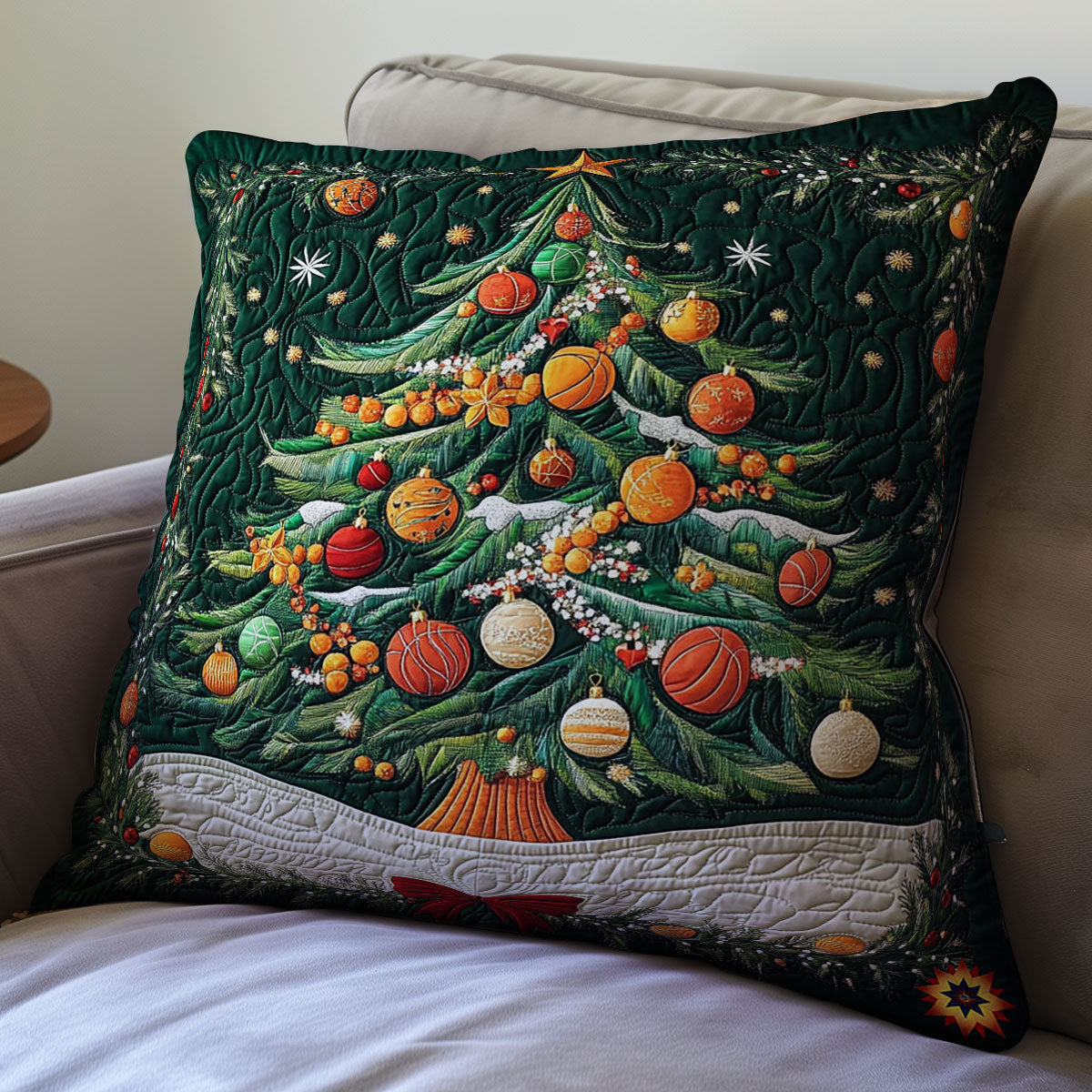 Basketball Christmas Tree WY1012002CL Quilt Pillow Case