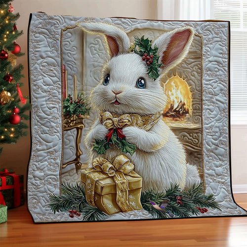 Christmas White Rabbit WY1911048CL Quilt