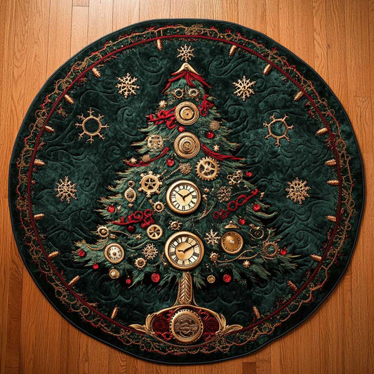 Ticking Christmas Tree WN1005064CL Quilted Round Mat