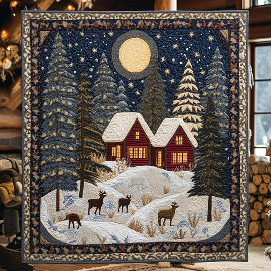 Frostpeak Forest Cabin WN0110019CL Quilt