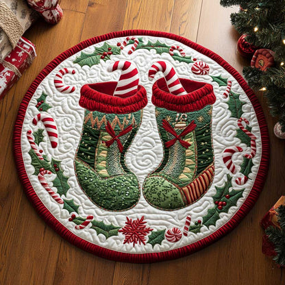 Cozy Elf Boots WN2205027CL Quilted Round Mat