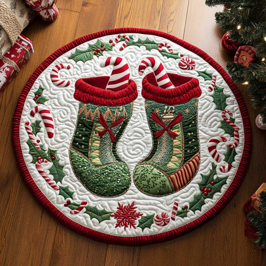 Cozy Elf Boots WN2205027CL Quilted Round Mat