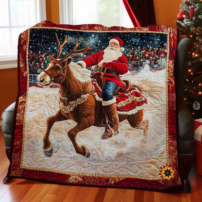 Santa Claus Riding Reindeer WY0712034CL Quilt