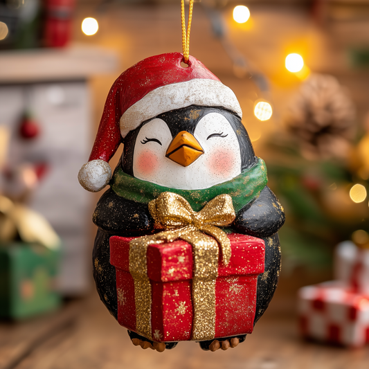 Penguin Giftbox LT1610015CL Christmas Ornament