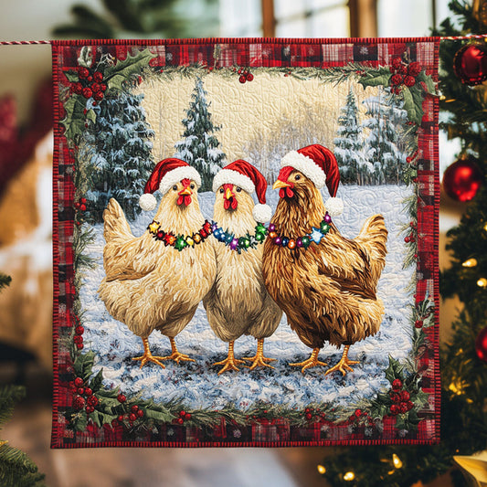 Christmas Chicken Snow WN0810013CL Quilt