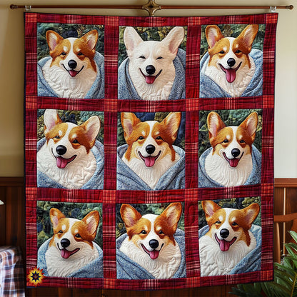Happy Corgi WY0212016CL Quilt