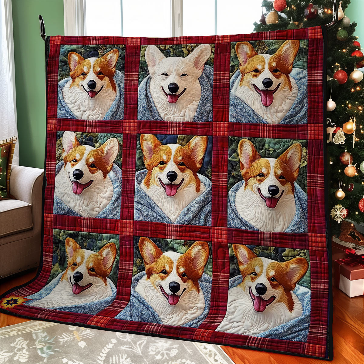 Happy Corgi WY0212016CL Quilt