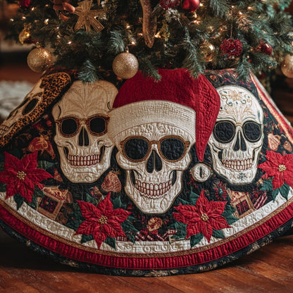 Christmas Skull XR1010005CL Quilted Christmas Tree Skirt
