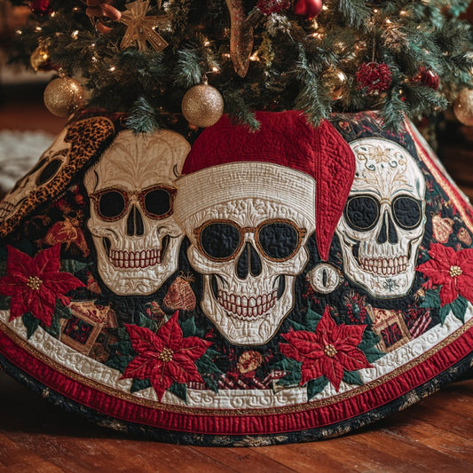 Christmas Skull XR1010005CL Quilted Christmas Tree Skirt
