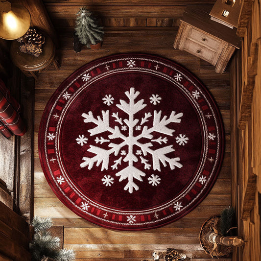 Vintage Snowflake Charm WN1107081CL Quilted Round Mat