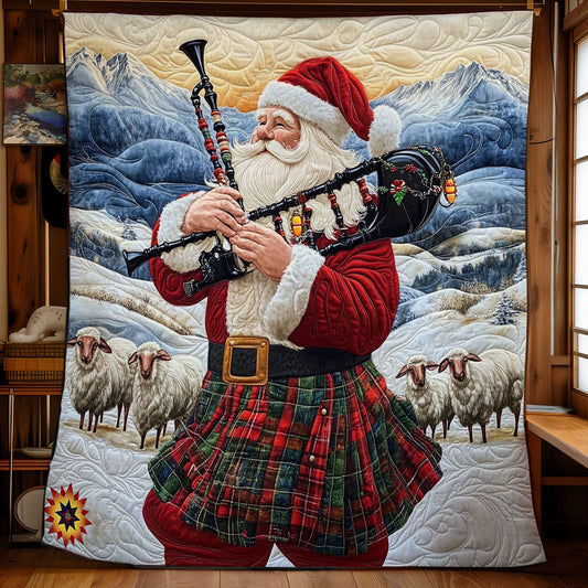 Bagpipes Playing Santa WY0712044CL Quilt