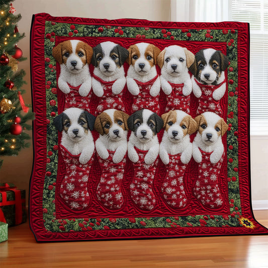 Christmas Sock Puppy WY2811023CL Quilt