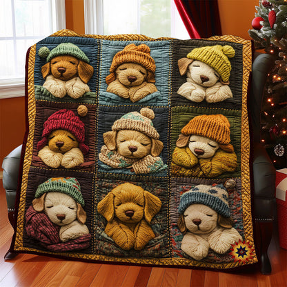 Sleeping Winter Puppy WY2811035CL Quilt