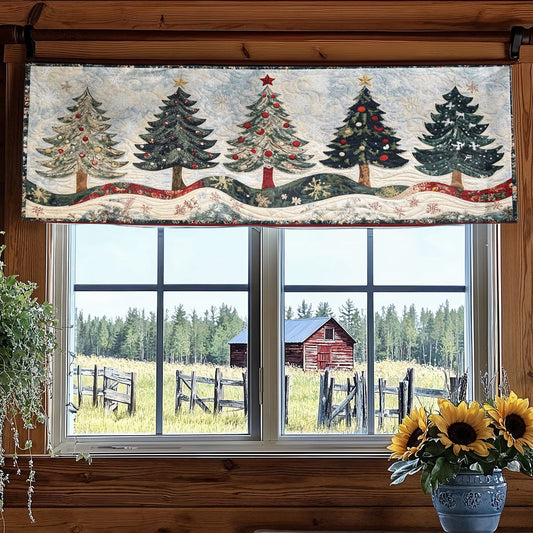 Christmas Tree Mosaic WN0707025CL Quilted Valance
