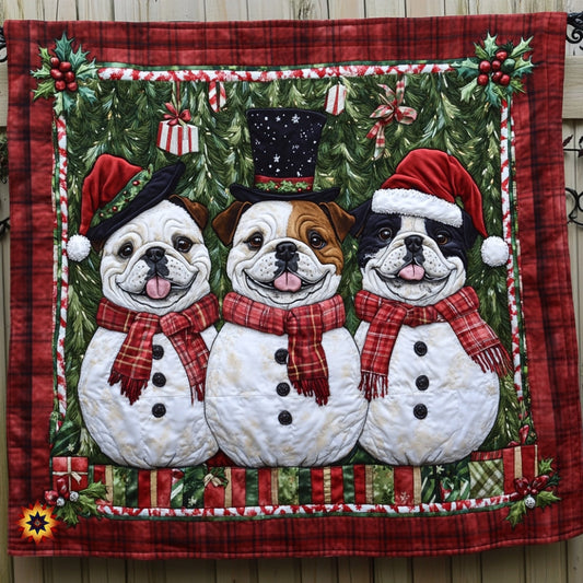 Snowman Bulldog WU0412008CL Quilt