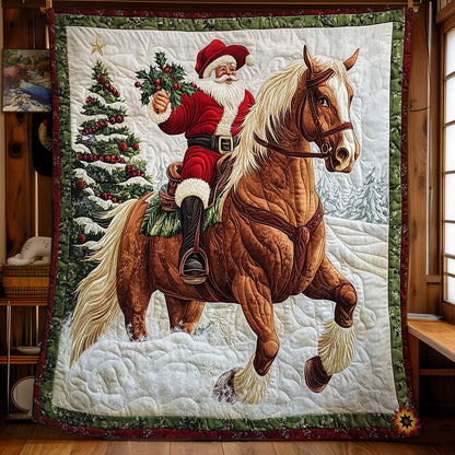 Santa Claus Riding Horse WY1012049CL Quilt
