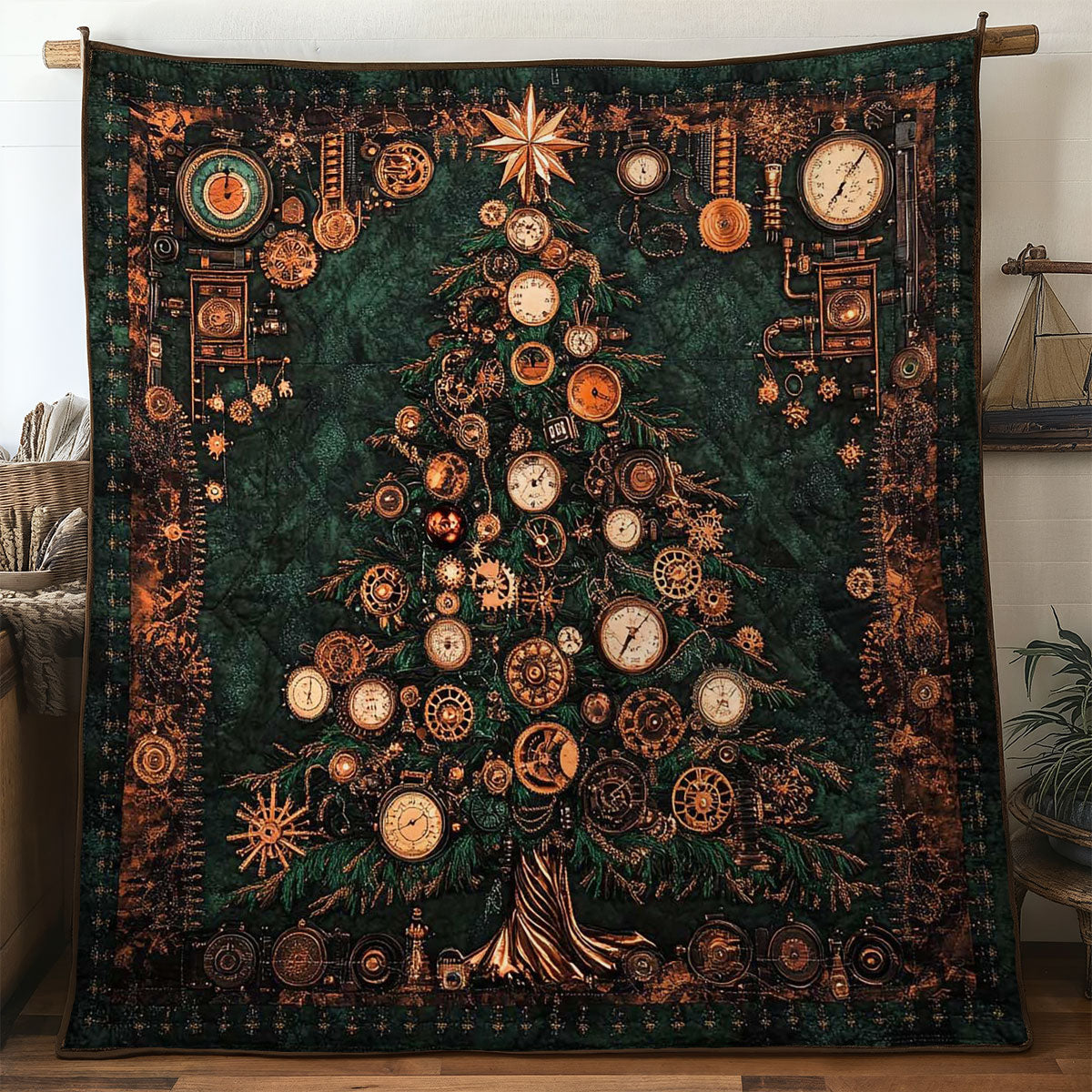 Retro Time Christmas Tree WN1005055CL Quilt