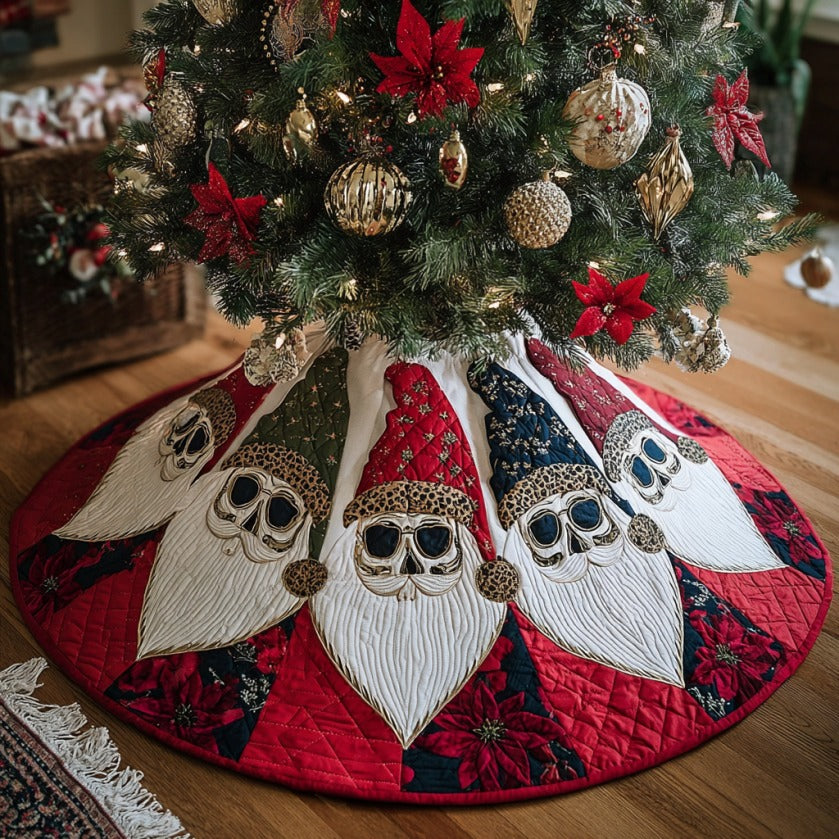 Skull Santa XR1010001CL Quilted Christmas Tree Skirt