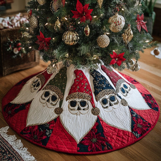 Skull Santa XR1010001CL Quilted Christmas Tree Skirt