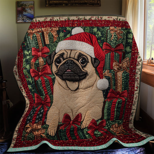 Funny Pug Christmas WX2111019CL Quilt