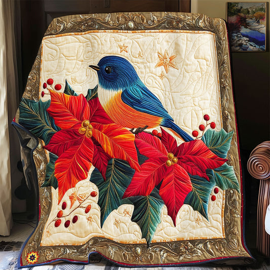 Poinsettia Bird WY0312056CL Quilt