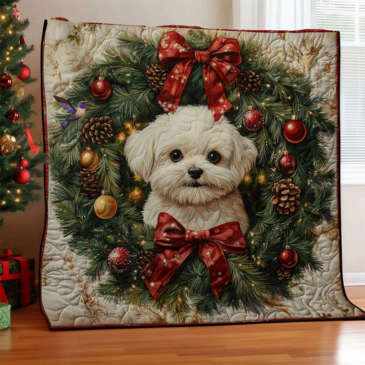 Christmas Wreath Dog WY2011043CL Quilt