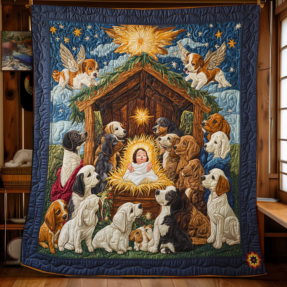 Christmas Dog Angel WY1911095CL Quilt